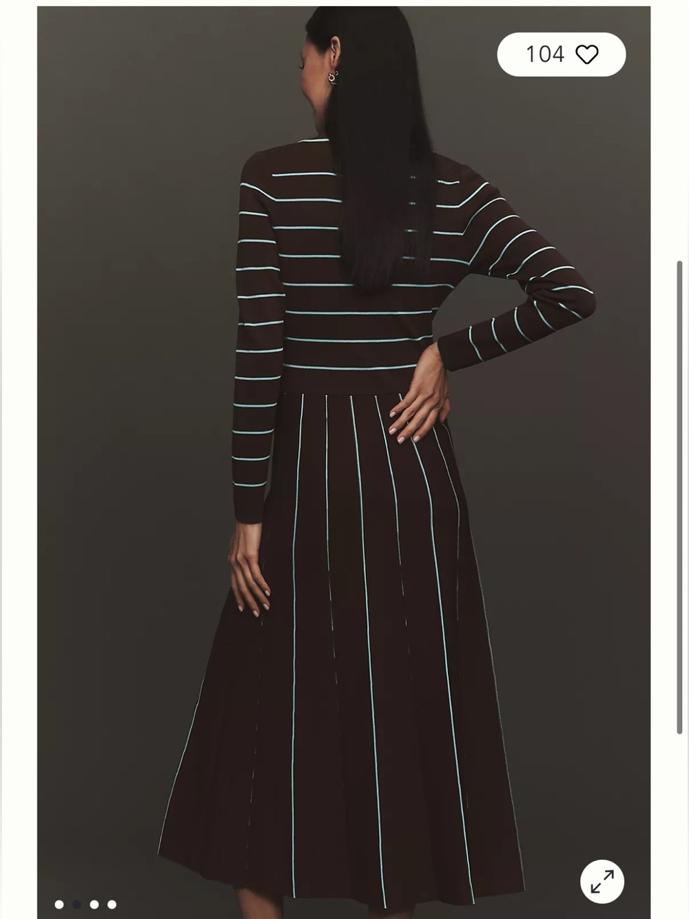 NWT Anthropologie size L long sleeve A-line midi dress by Siempre x - Picture 4 of 13
